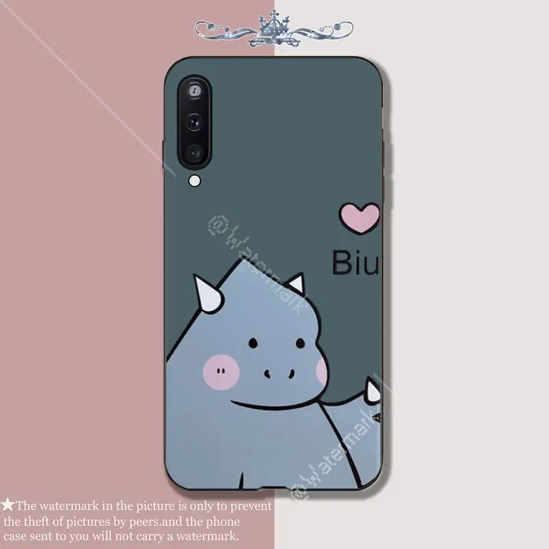 

YJYDNHBD Cute Dinosaur soft TPU black case cover for Samsung galaxy A6 A7 2017 2018 A9 A10 A20 A30S A40 A50 A70 A80 coque