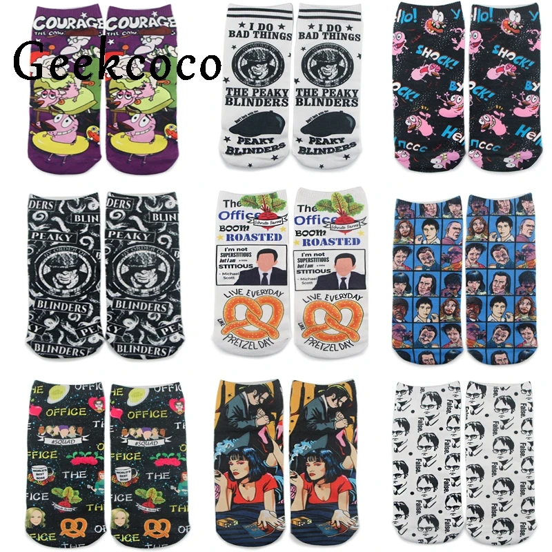 Модные спортивные короткие носки с мультипликационным принтом для детей мужчин