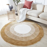Nordic Round Carpet Mat Home Bedroom Living Room Soft Plush Durable Rug Modern Decor Blended Printed Office Floor Mat Carpets