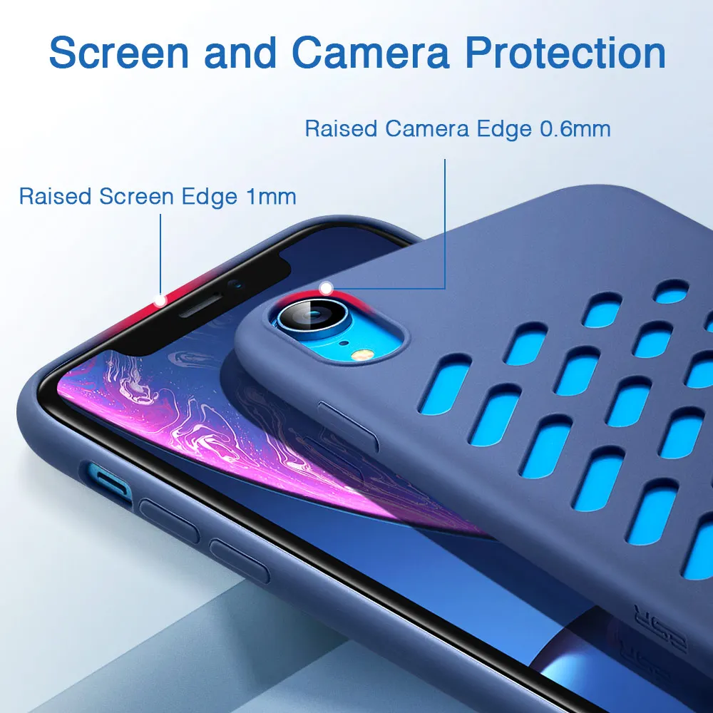 ESR Yippee Color Soft Case for iPhone XR Liquid Silicone Cover with Comfortable Grip Drop Protection Apple 2018 |