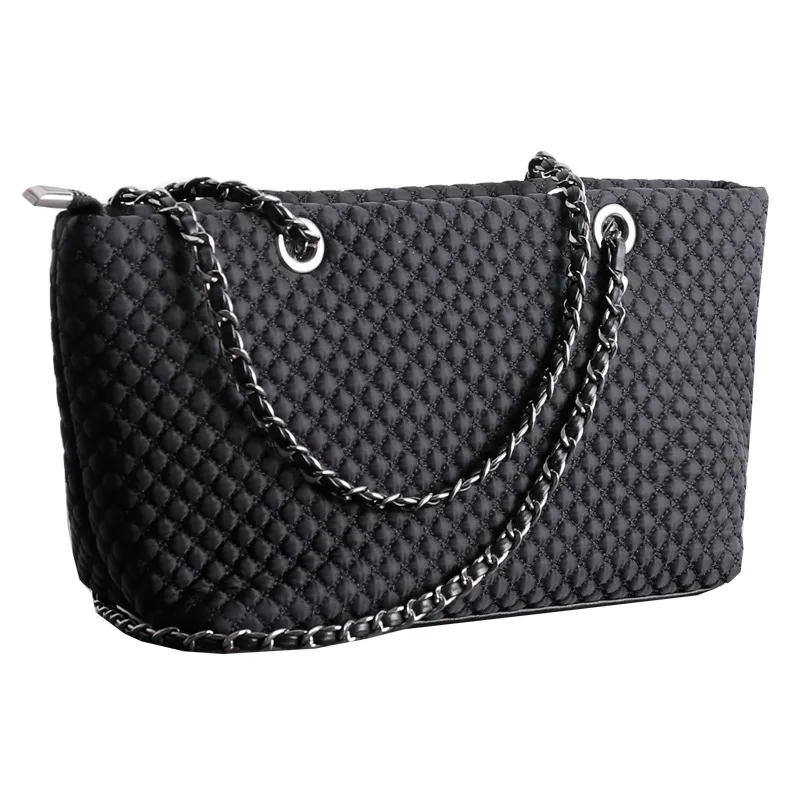 

Large Capacity Women Nylon Chain Handbag Plaid Shoulder Bags