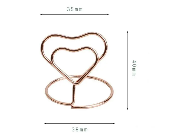 

Heart Shape Place Memo Card Holder Lovely Wire Table Number Holders with Base for Restaurant Wedding Banquet SN2770