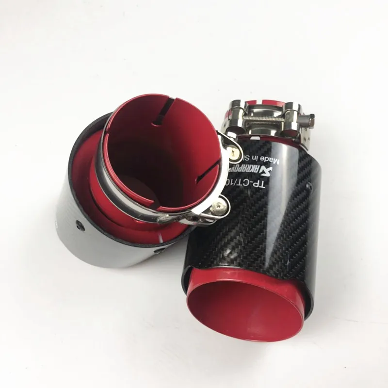1 шт. Akrapovic глушитель Концевая труба выхлопная труба глушитель из углеродного волокна красная нержавеющая сталь для универсальных углеродных наконечников