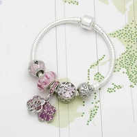 diy charm bead butterfly flower bracelet girl beaded bracelet