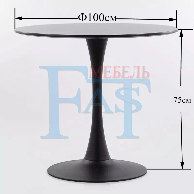 100cm Black Домашний обеденный стол, белая краска полуматовая, стол на металлической основе, кухонный стол, круглый стол, современный стол, по России - Цвет: 100cm Black