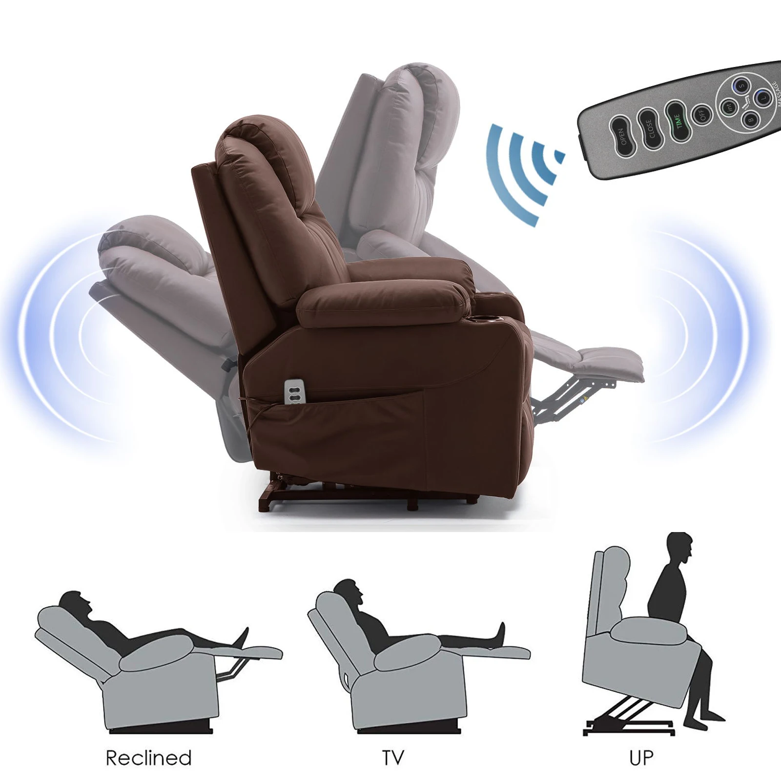 Роскошные кожаные массажные кресла кресло с откидывающейся спинкой