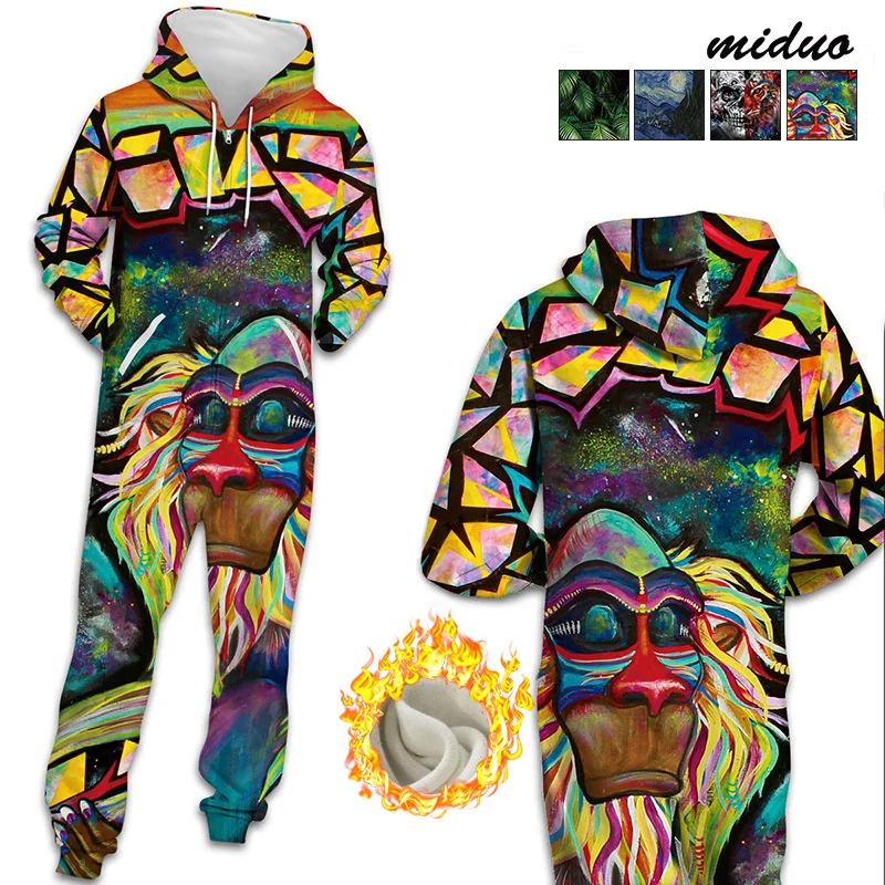 

Женский свитер с цифровым принтом, комбинезон на молнии, модные Свободные флисовые повседневные брюки