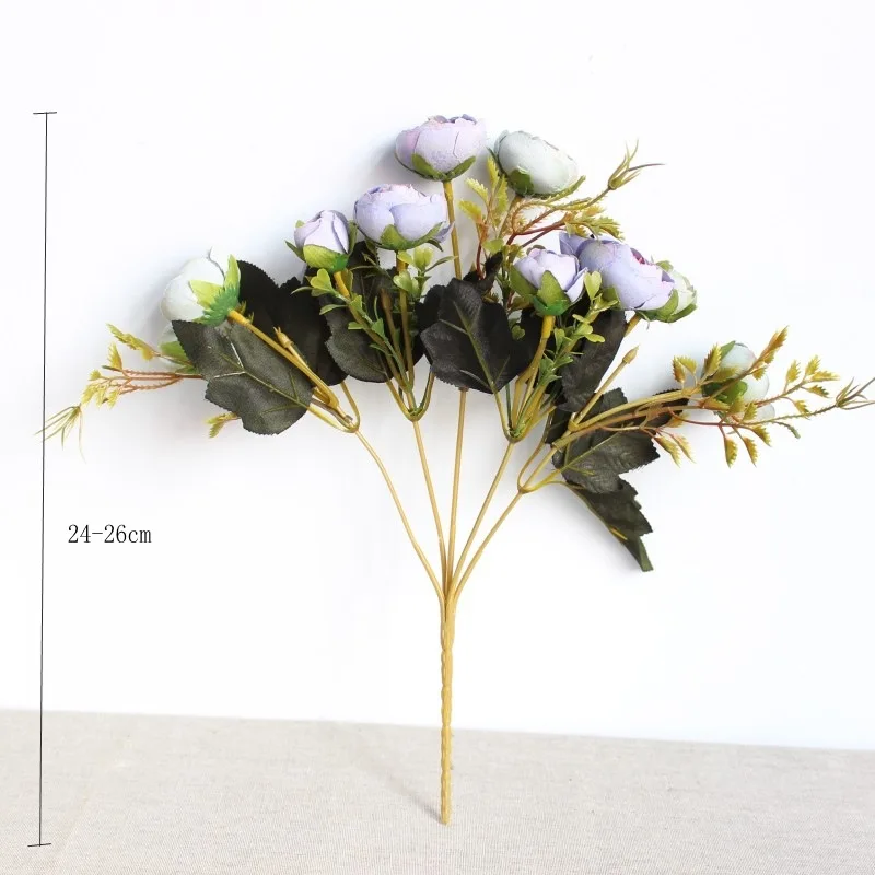 

6 Flower Rose Imitation Flower Bridesmaid Gift Bag Decoration Silk Flower Natural Decoration Fake Flower Carnival Decoration