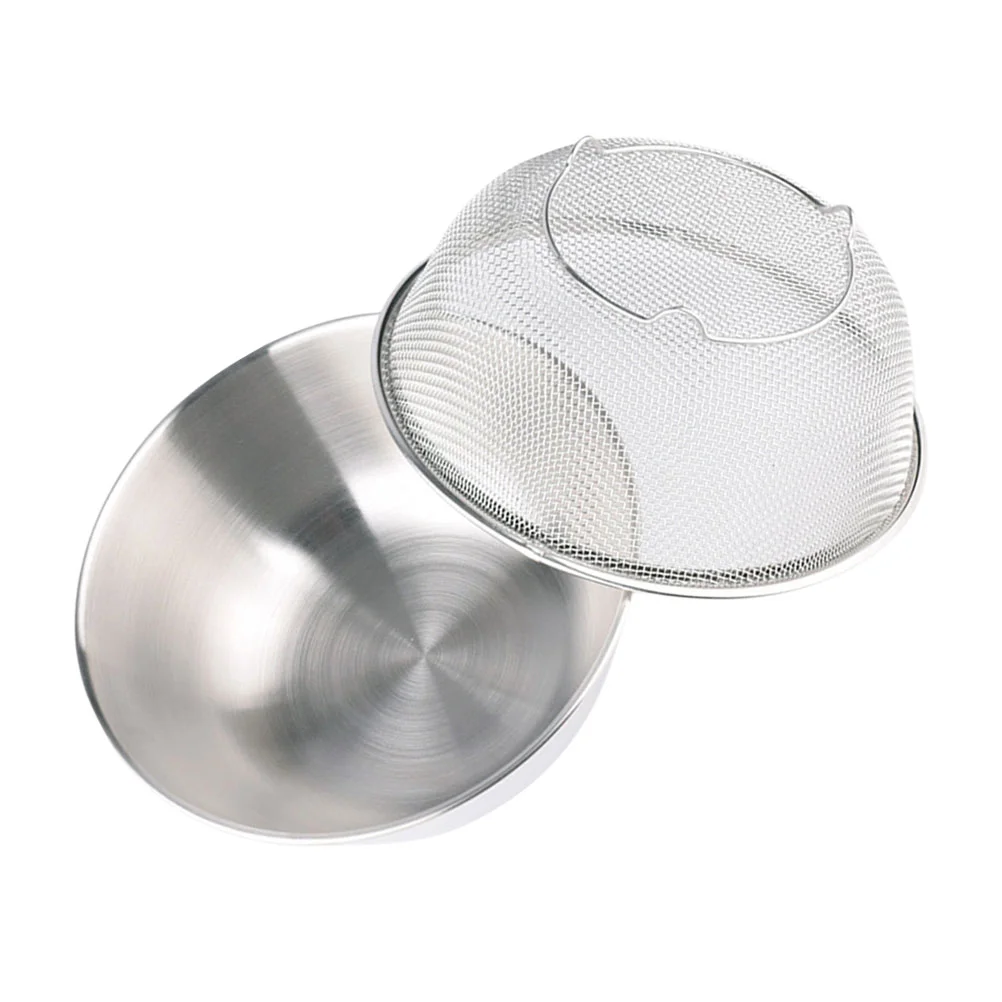

1 Set Practical Kitchen Stainless Steel Storage Basin and Drain Basket Set