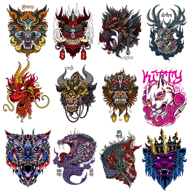 

Animal Lion head Heat Transfer Pattern Iron On Transfer Appliqued Vinyl Tops Diy Accessories Patch Man T-Shirt Jeans Stickers