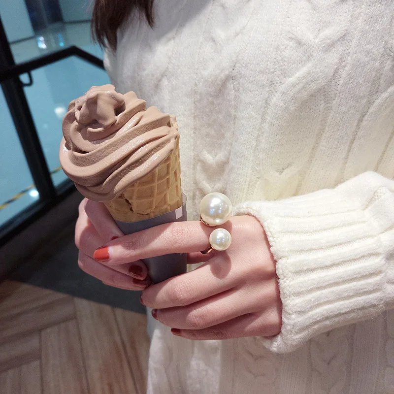 Элегантные ювелирные изделия из искусственного жемчуга с открытым кольцом