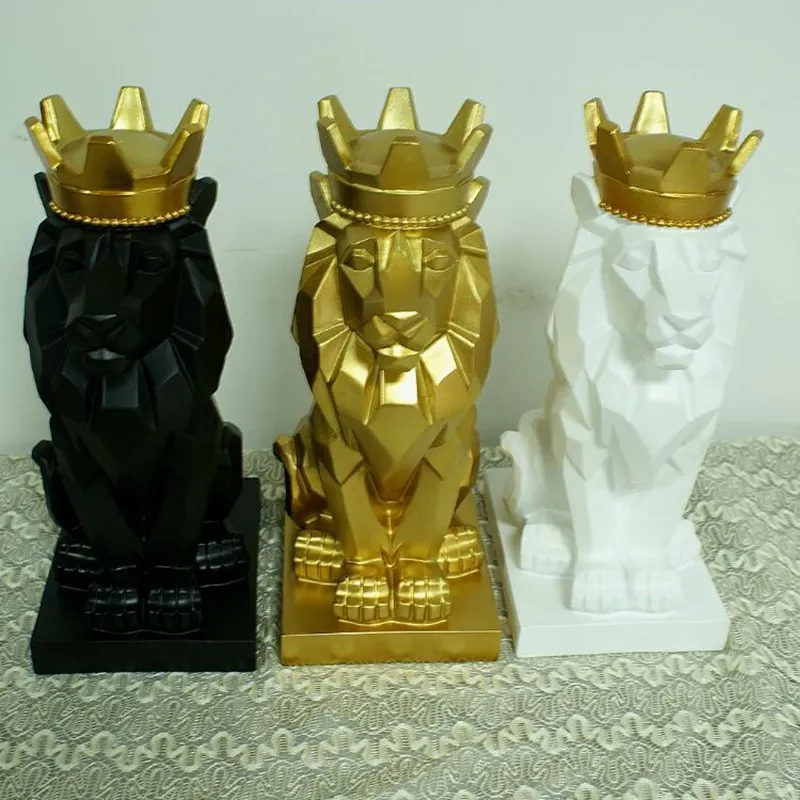 Скандинавский стиль граненая Корона Лев креативное украшение украшения для дома