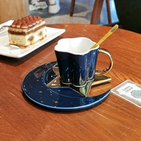 creative cute mug moon stars saucer exquisite espresso ceramic coffee cup tazas afternoon tea set party teacup home drinkware