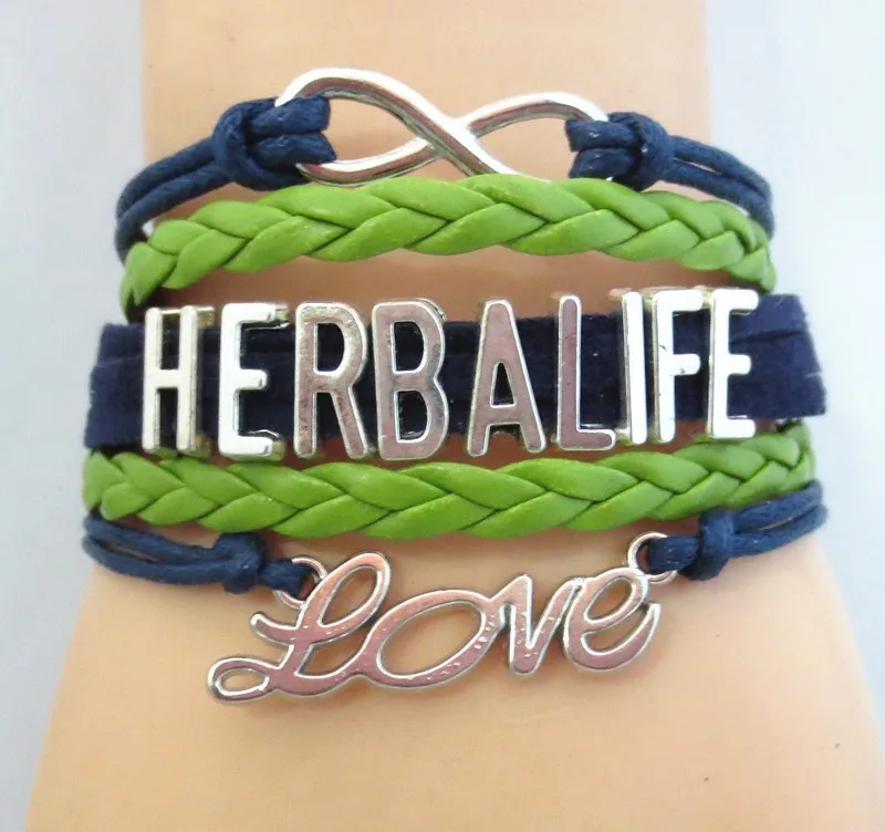Браслет Herbalife с сердцем моды Infinity Love для женщин, мужчин и девочек из кожи - подарок дружбы.