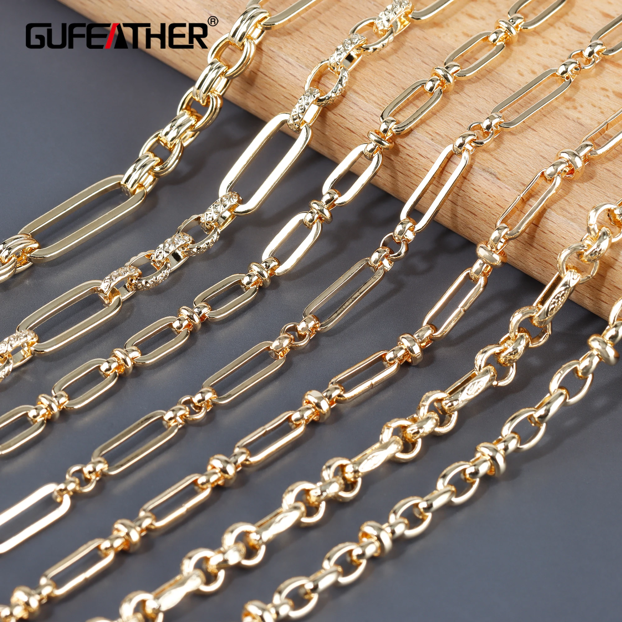 Цепочка для самостоятельного изготовления ювелирных изделий GUFEATHER набор из меди