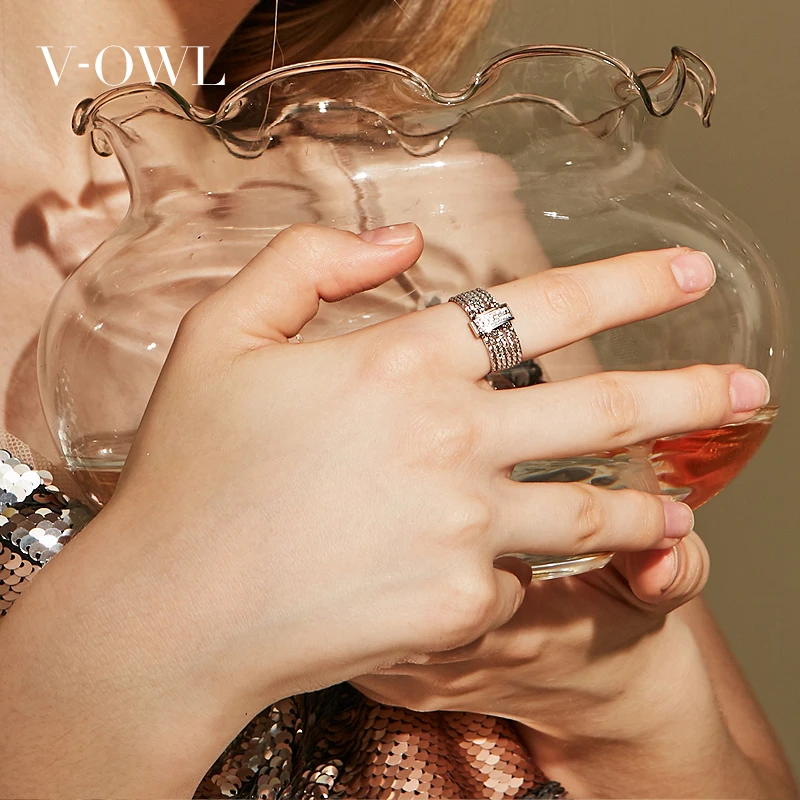 V-Сова мульти-кольцо Комбинации серебро Цвет Титан Сталь кольцо Кольца из