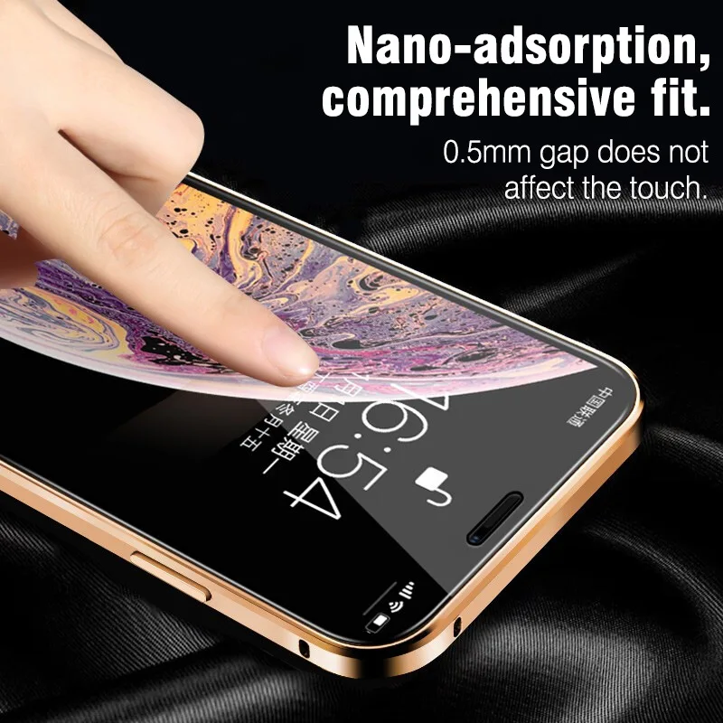 Luxury Double sided glass Magnetic Adsorption Metal Phone Case For iPhone X XS XR Max 8 7 6 6S Plus Cover 360 Full Protection | Мобильные