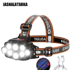 Светодиодные Налобные фонари, мощный яркий 8 светодиодный одов, 60000 лм, USB-зарядка, фонарь высокой мощности для походов и кемпинга, водонепроницаемый налобный фонарь