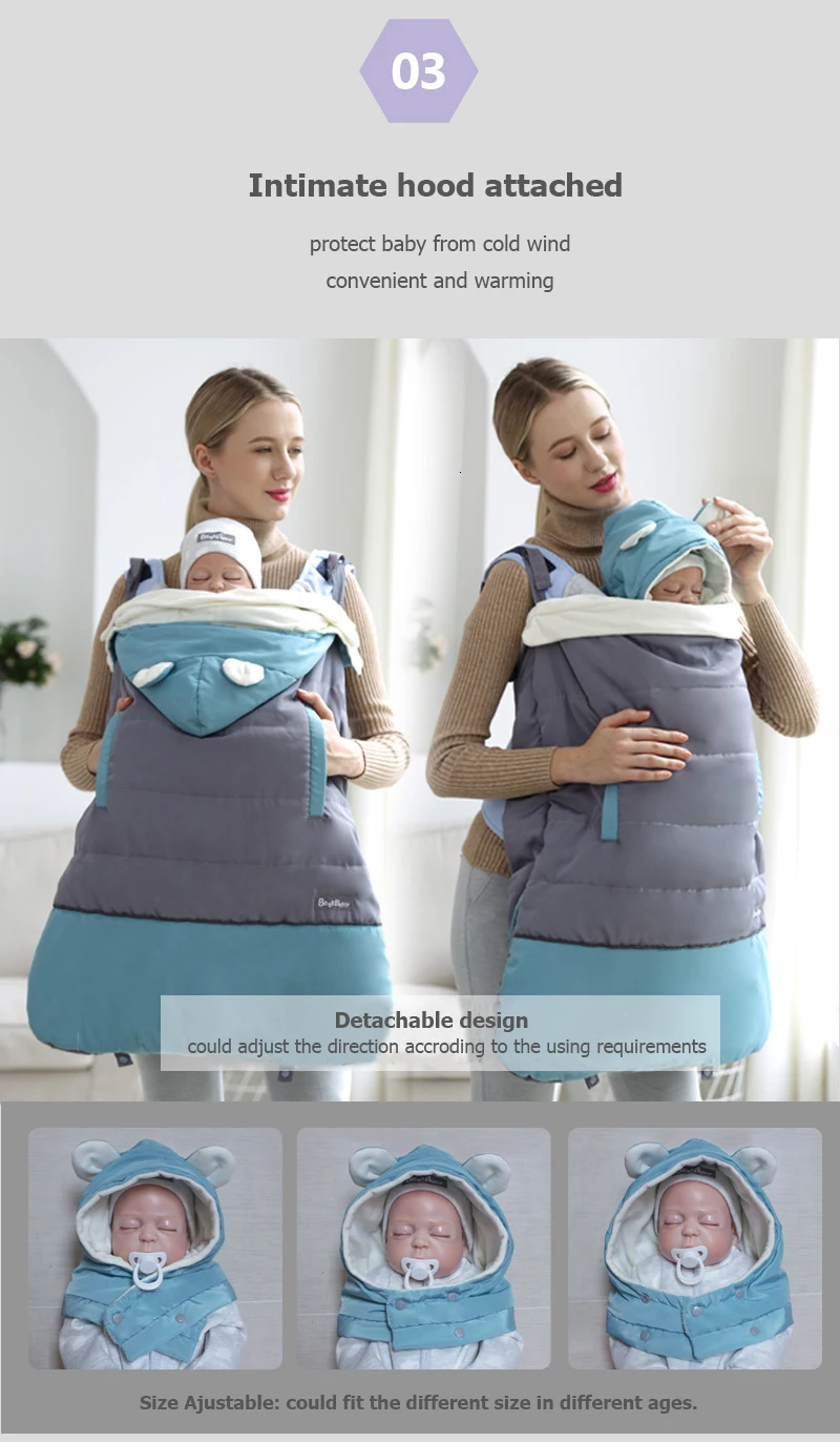 Soboba Baby Carrier Cover эргономичный толстый ветрозащитный бандаж для беременных плащ с капюшоном плащ мантия уровень зимние переноски пальто