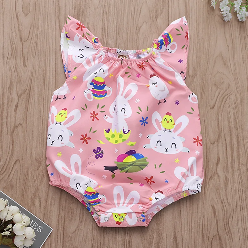 Пасхальный наряд для маленьких девочек Розовый Детский комбинезон с