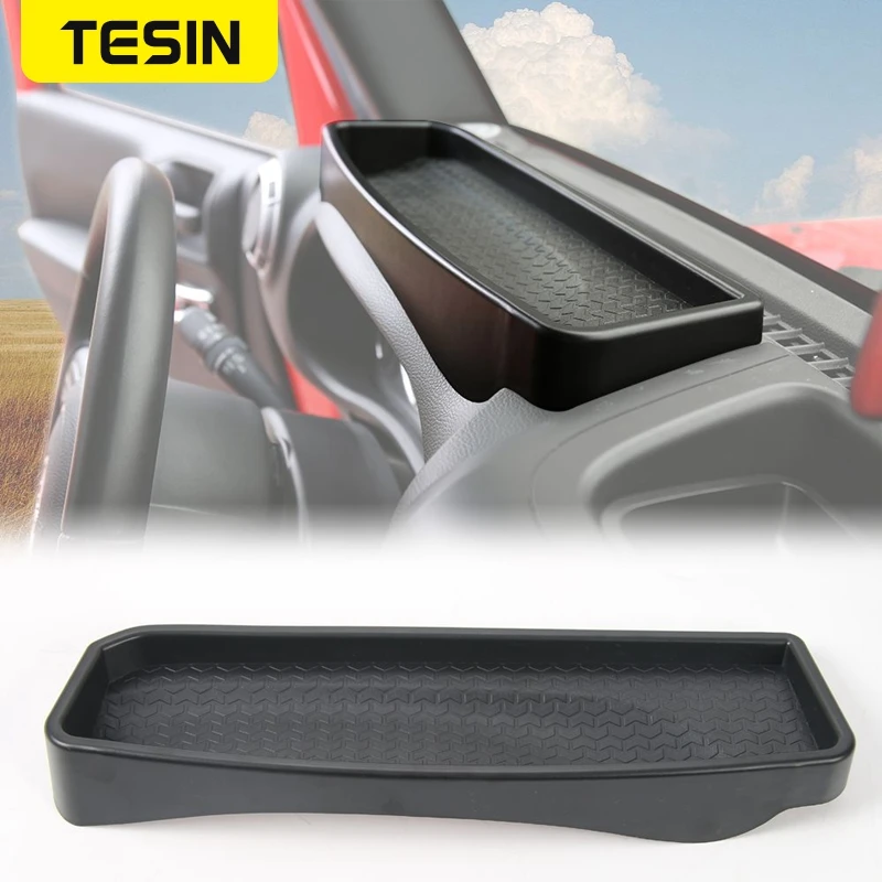 

TESIN Car Front Dashboard Storage Box Organizer Case ABS Plastic Stowing Tidying Case for Jeep Wrangler JK 2011-2017 Accessories