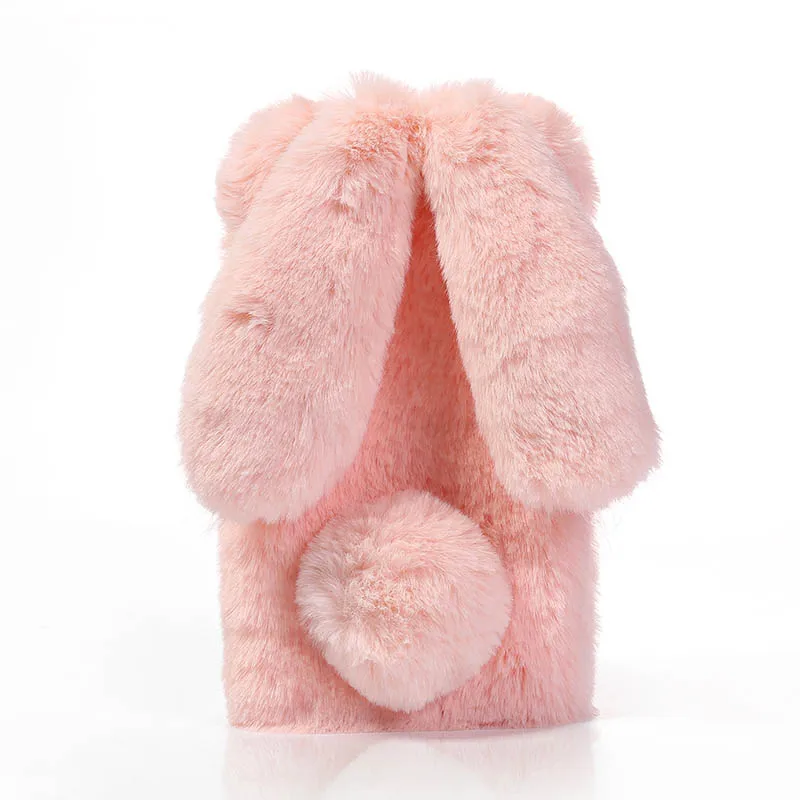 

Rabbit Ears Warm Fur Plush Cover For Huawei Honor View 10 8A 9X V9 Pro Paly 9I 10I 20I 10 Lite Y6 P smart 2019 Soft Phone Case
