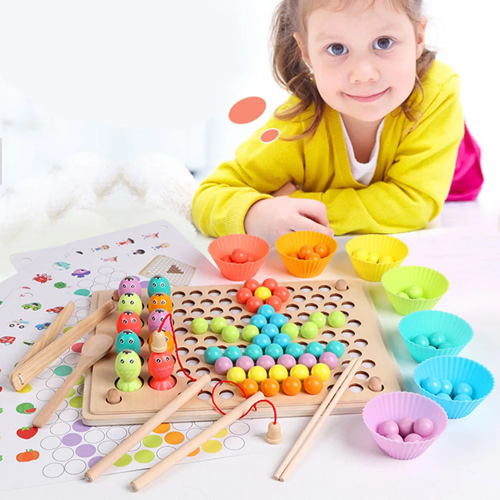 Детский Магнитный креативный рыболовный зажим с бусинами игрушка для тренировок