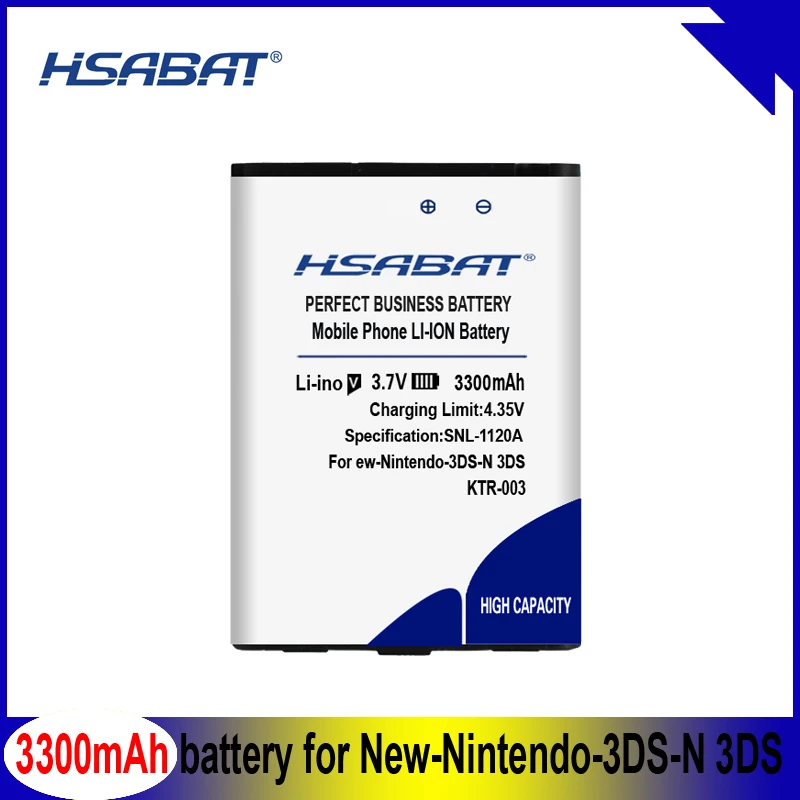 HSABAT KTR-003 3300 мА/ч, Батарея Для nintendo 3DS N3DS батареи