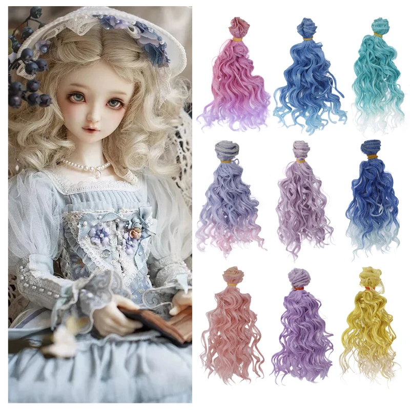 

MUZIWIG Tress For Dolls 15*100cm Deep Curly Heat Resistance Hair Refires Doll Accessories for BJD/Blyth/SD Dolls