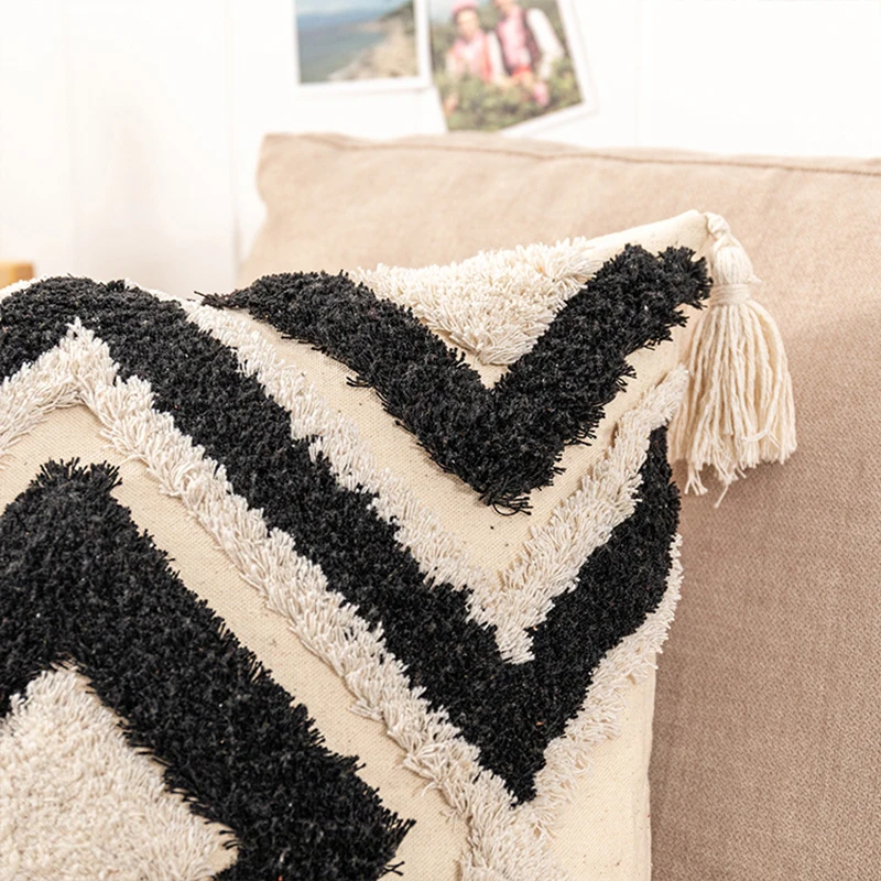 New Boho Tufted Cushion Cover Morocco Geometric Pillow Case Plush Decorative 45*45cm/30*50cm Sofa Bed Home Decor | Дом и сад
