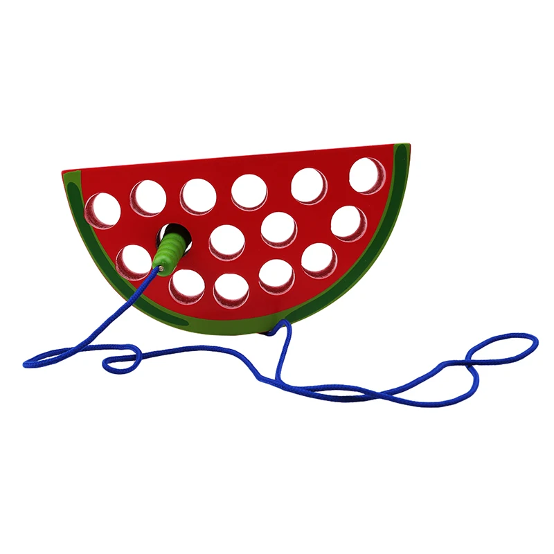 

Funny Baby Fruit Lacing Threading Wooden Puzzle Toy Pineapple /Watermelon Children Kids Intelligence Development Toys