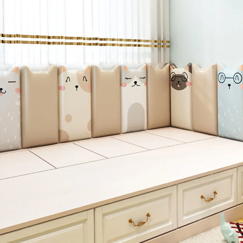 

Home Decor Bed Headboards Self-Adhesive 3D Wall Stickers Lovey Cat Anti-Collision Tatami Bedroom Decoration Aesthetic Bed Head