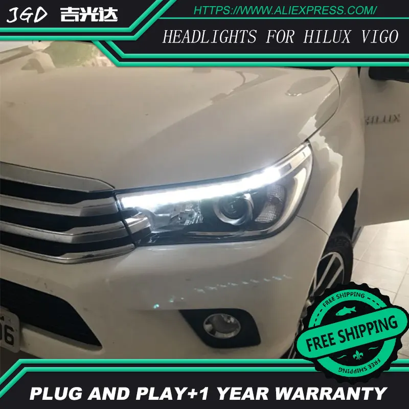 Автомобильный Стайлинг светодиодная лампа для фар Toyota Hilux Vigo чехол 2016