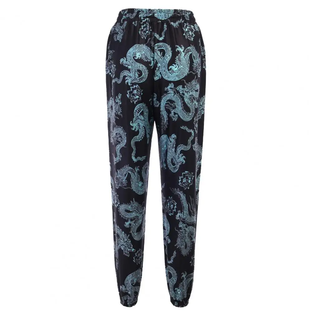 

Women Streetwear Pants Harajuku Gothic Vintage Black Harm Pant Dragon Print High Waist Casual Loose Long Trousers Female