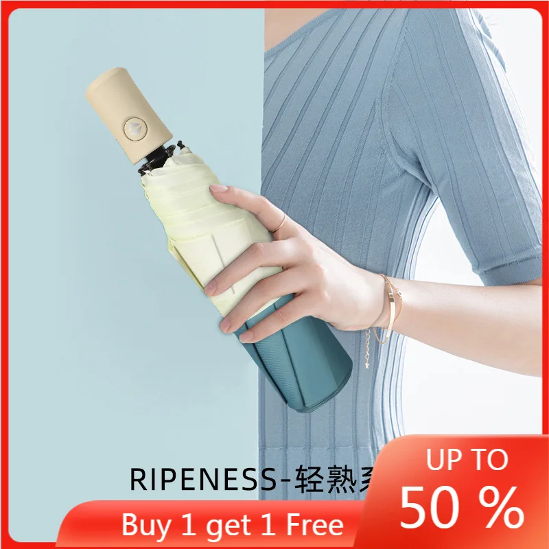 

Korean-Style Two-Color Sun Umbrella Automatic Folding Sun Protection Umbrella Female UV Protection Sun Umbrella Customized
