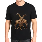 Новая футболка с круглым вырезом и принтом жирафа, африканского сафари, Кении, мужской топ из хлопка с короткими рукавами на заказ