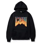 Толстовка Doom Cum Shirt Мужская с винтажным графическим принтом, уличная Толстовка в стиле хип-хоп с капюшоном 2021, свободная Повседневная Толстовка, флисовый хлопок