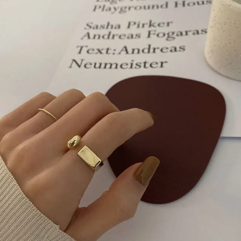 

Retro Fashion INS Simple Cold Wind Metal Ggeometric Opening Ring Female Classic Niche Design Index Finger Ring