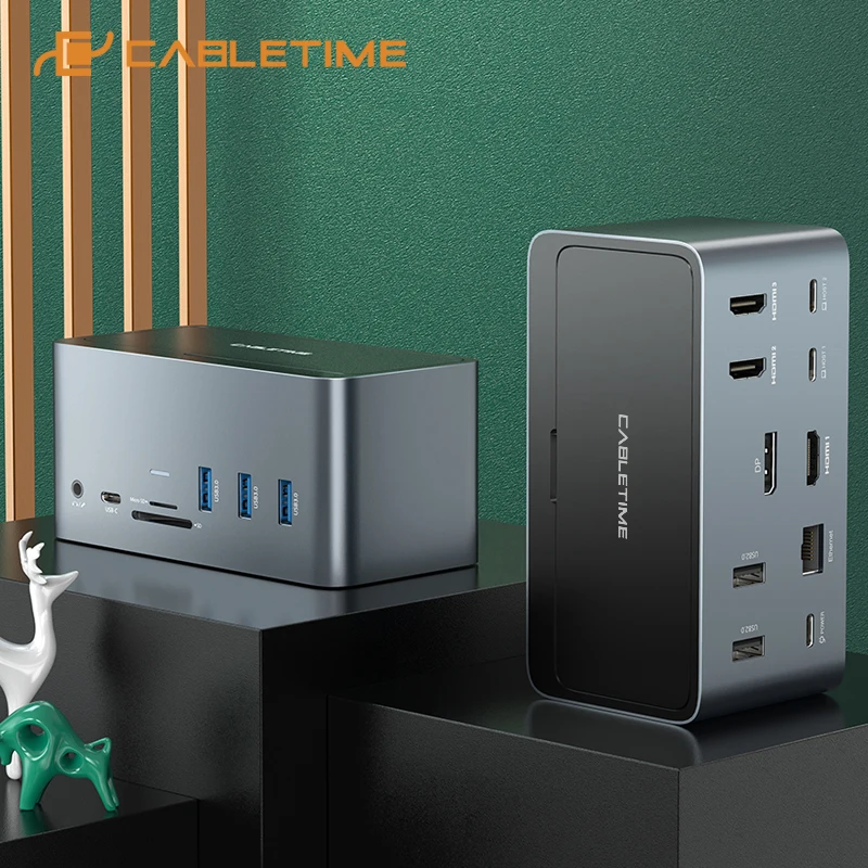 Кабель USB стыковочный концентратор 18 в 1 C к 4K HDMI DP RJ45 1000 Мбит/с PD 100 Вт USB3.0 для MacOS