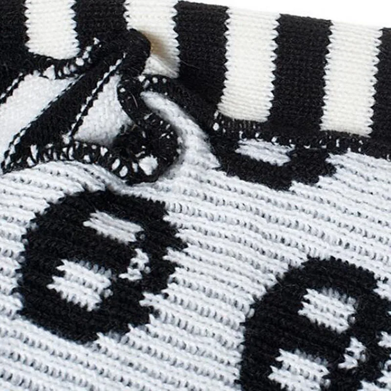 Зимние домашние свитера с рисунком черепов одежда для собак кошек пуловер на