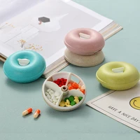 4 grids pill cases medicine box pill case organizer container innovative doughnut shape portable mini travel home secret stash