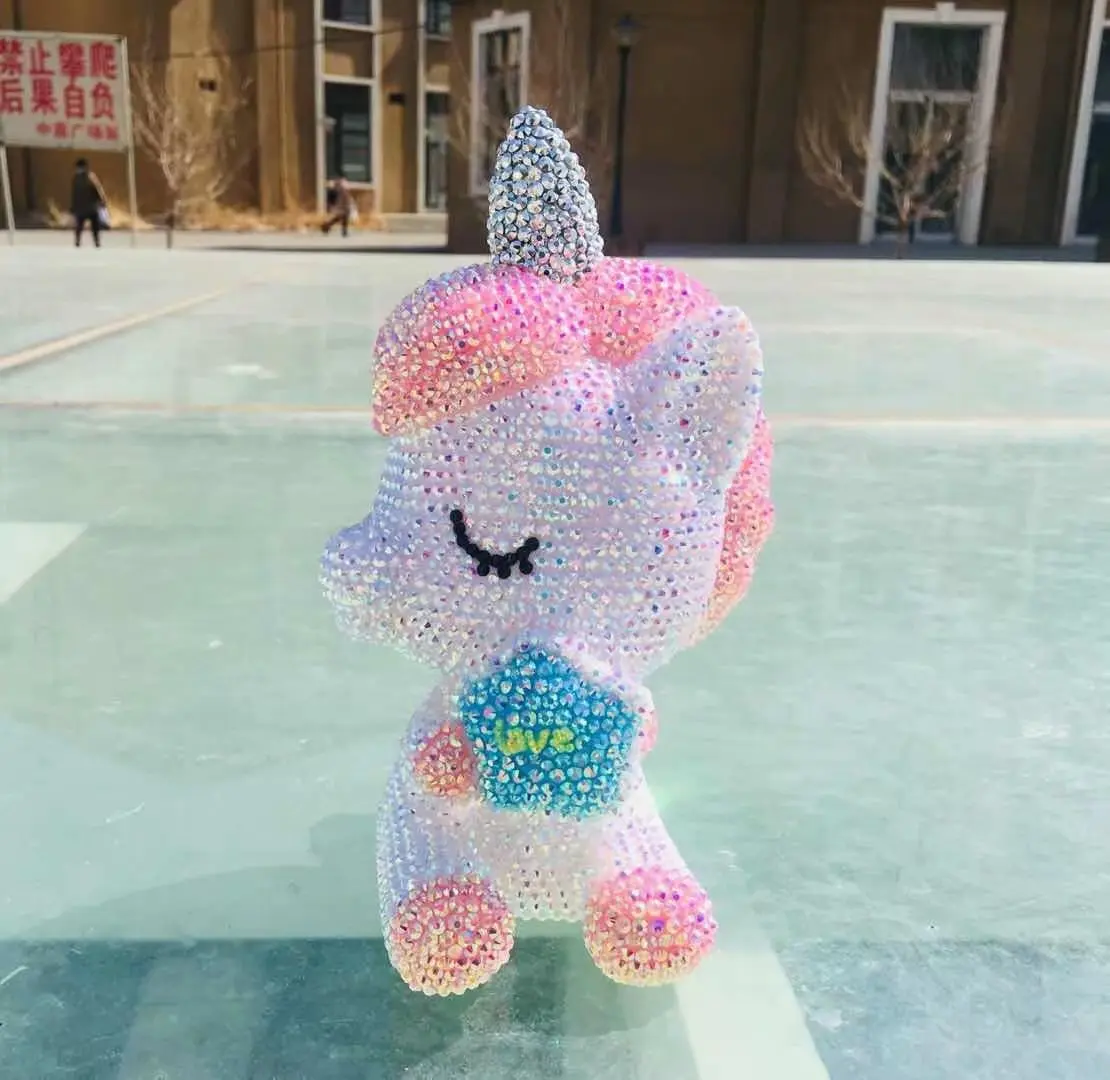 Блестящие стразы единорог рождественские фигурки копилка подарок для детей