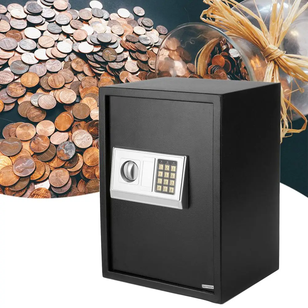 

Safe Box Household Insurance Box Mini Metal Safe Creative Piggy Bank Key Insurance Cabinet Desktop Decoration