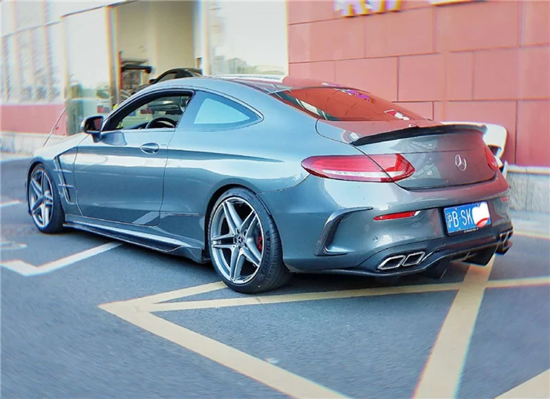 Задний бампер Mercedes W205 из углеродного волокна задний спойлер FD Style для BENZ C Class