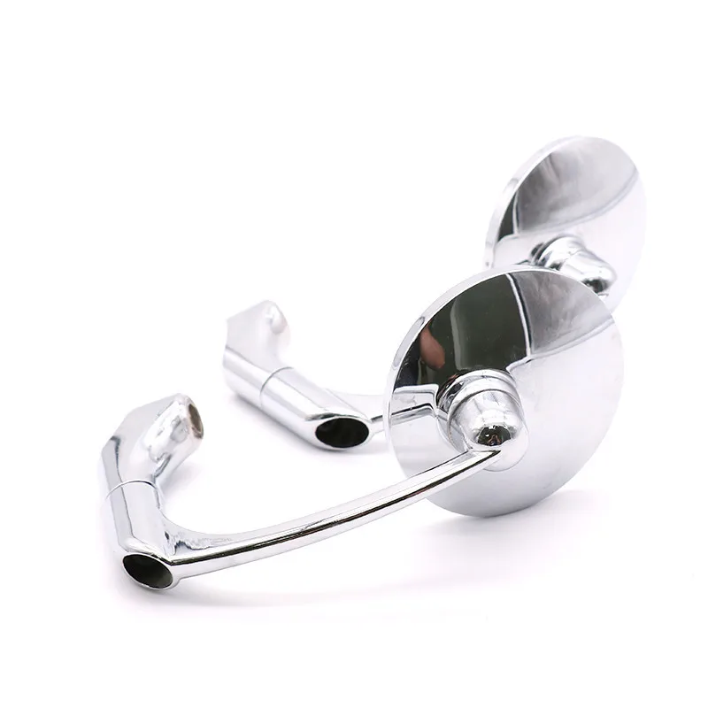

1 Pair Universal 10mm Motorcycle Rearview Side Mirror Chrome Round Rear Mirror For Honda For Kawasaki For Suzuki For Yamaha
