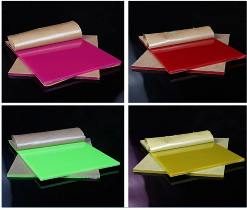 

Clear Acrylic Colorful Red Black Yellow Blue Advertising Plate Plexiglass Pmma Billboard Diy Laser Cutting 200x300x0.8/1.5/2.2mm