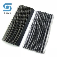 20pcs 10 pairs 40 pin 1x40 single row male and female 2 54mm breakable pin header pcb jst connector strip for arduino black
