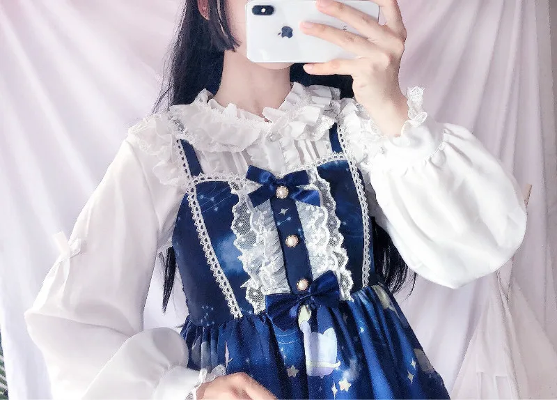 Платье в стиле Лолиты; милое платье в японском стиле Kawaii; платье принцессы для девочек в винтажном готическом стиле; кружевная розовая летняя юбка с принтом