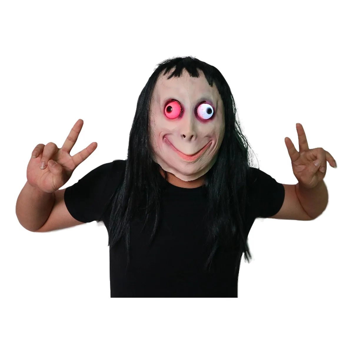 Светодиодный маскарадный костюм Момо Маскарадная маска ужаса для Хэллоуина