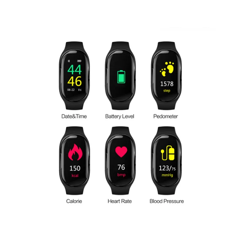 M1 новейший монитор сердечного ритма женские умные часы мужские с мини Bluetooth